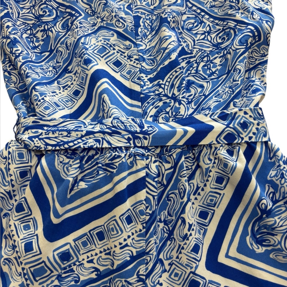 Lilly Pulitzer Dusk Blue Crush Romper Sz Small Lightweight Spring Summer Beach - Picture 9 of 12